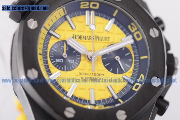 Audemars Piguet Royal Oak Offshore Diver Chronograph Watch PVD Yellow Dial 26703ST.OO.A051CA.01 Replica (EF)